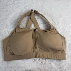 Duluth Trading High Impact Padded‎ Cups Zip Front Sports Bra Adjustable Size 16